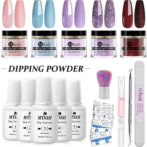 Holographic Dipping Nail Glitter Powder Kits Set Nail Powders Glitter Pigment Dust Natural Dry Chrome Powder for Nail Art Gel