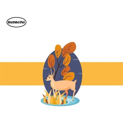HotMeiNi 13cm x 7.3cm Cute Elk Illustration Bright Color Car Stickers And Decals Waterproof Graffiti Sticker
