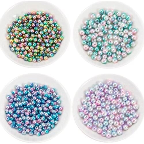 4/6/8mm Hole Artificial Round ABS Imitation Pearl Loose Beads For DIY Nail Art 3D Decoration Beauty Accessories Materials