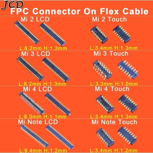 JCD For xiaomi 2 3 4 note Mi2 Mi3 Mi4 LCD Touch screen digitizer FPC connector on Flex Cable