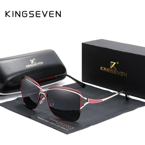 KINGSEVEN Sunglasses For Women Square Rimless elegant Brand Designer Fashion Shades Sun Glasses With Box