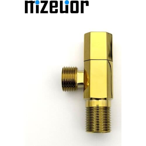 Brass Chrome Hot and Cold Water Valve 3-way Flow Control Valve G1/2 Thread Bathroom Angle Valve