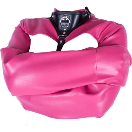 MaryXiong PU Leather Bondage Restraints Collar Sexy Breast-bearing Outfit Erotic Female Straitjacket Adult Game Sex Toy Products