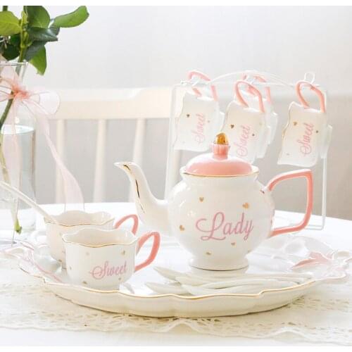 Coffee Cup Sets European Luxury Simple Afternoon Domestic Ceramic Water Cup Set High-grade Cafe Household Tea Mug Porcelain