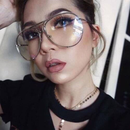 2019 New Modern Fashion Women Men Sunglasses Summer Vintage Brand Designer Metal Black Transparent Lense Sun Glasses UV400