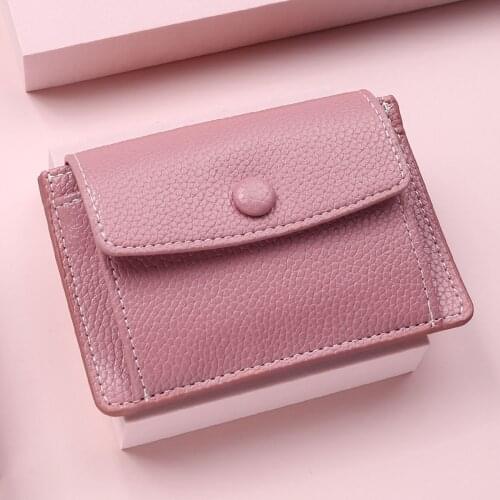 New Women Wallet Short Leather Female Hasp Girls Card Holder Small Coin Purse