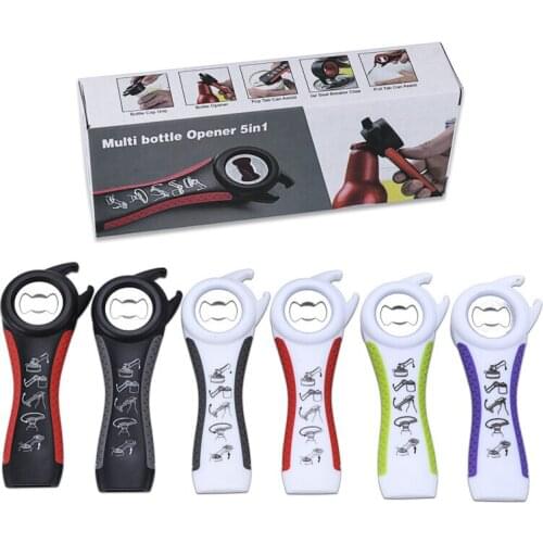 Multifunctional Creative Design Five-in-one Beer Soda Bottle Openers Food Can Opener Practical Kitchen Gifts
