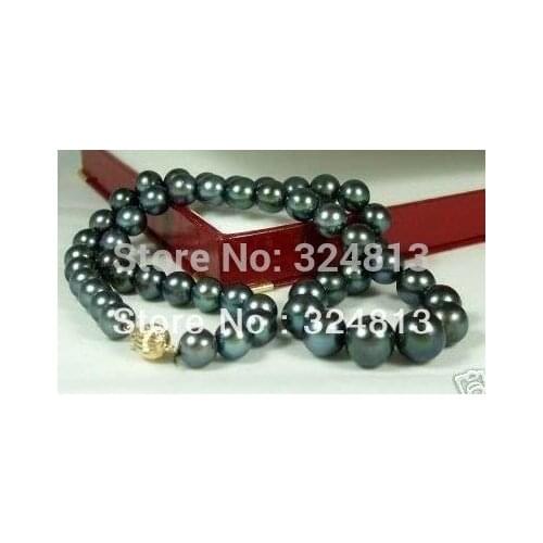 8-9MM NATURAL BLACK PEARL NECKLACE #1698