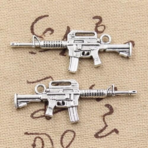 5pcs Charms Machine Gun Assault Rifle 45x16mm Antique Making Pendant fit,Vintage Tibetan Bronze,DIY Handmade Jewelry