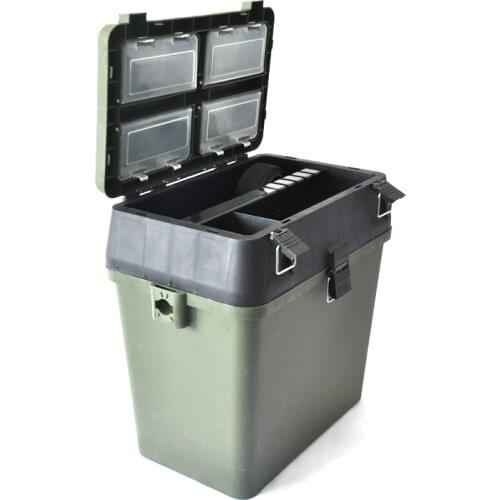 Clear Plastic Transparent Fishing Tool Storage Bucket Fishing Tackle Carry Box