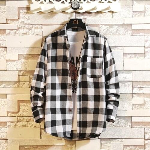 Fashion Men Plaid Shirt Camisas Social Autumn Mens Plaid Long-Sleeved Shirt Male Button Down Casual Check Shirt