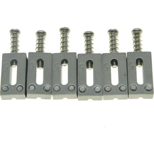 Dopro 6pcs Stainless Steel Saddles Guitar Bridge Saddle 10.5mm/10.8mm String Spacing Fits Strat Tele Electric Guitars