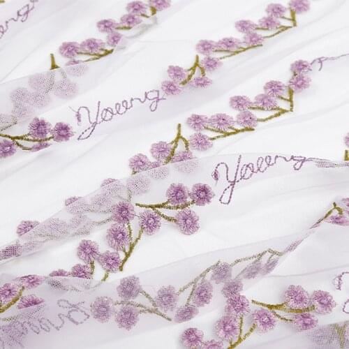 Mesh Fabric Flower Embroidery Lace Fabric For Womens Clothing And Childrens Dresses Handmade Diy