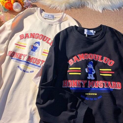 Hip Hop Funny Bear Letter Print Sweatshirt Women Vintage Streetwear 2021 New Arrical Kawaii Girls Long Sleeve Tops Teens Clothes