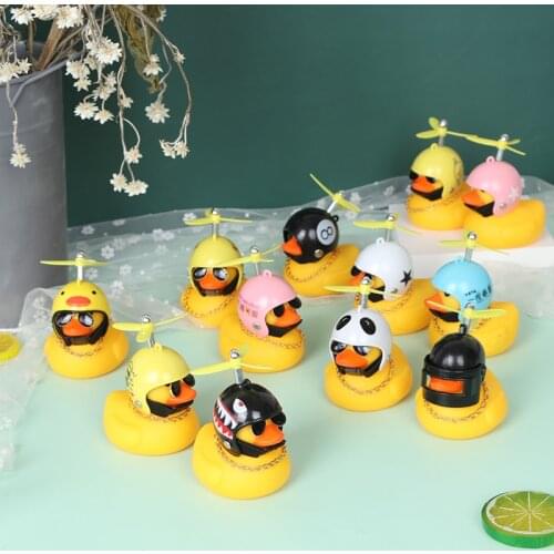 Car Bicycle Decorate Lovely Small Yellow Duck With Sound Helmet Outdoor Sports