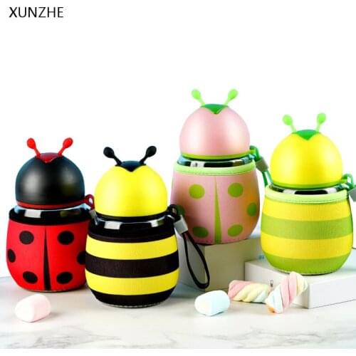 XUNZHE Creative Cartoon Animal Glass Cup Portable Cute Mini Student Water Cup Home Office Coffee Hot Drinks Seal Leak Proof Cup
