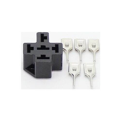 10 sets - PCB auto relay socket 5pin and 5pcs 6.3mm terminal car relay holder