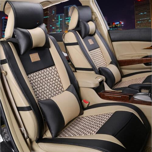 10pcs Car PU Leather Front Rear Car Seat Cushion Covers Universal for 5 Seat Car Car Seat Cushion Car Seat Headrest Pillow