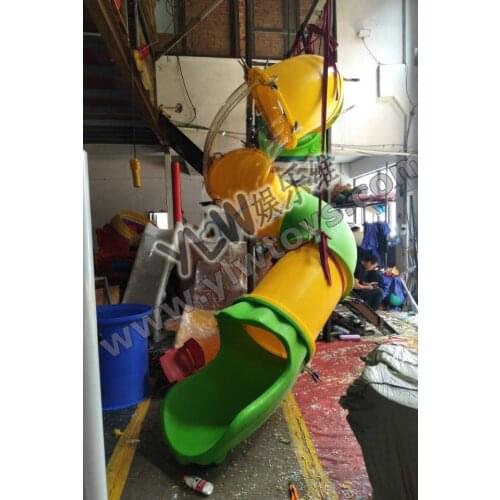 2.4M S Plastic Tube Slide Playground,Children Amusement Spiral Pipe Barrel