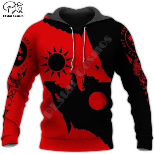 2020Newest Viking God Odin Tattoo Warrior Retro NewFashion Streetwear Unisex 3DPrint Men/Women Pullover Casual Funny Hoodies A19