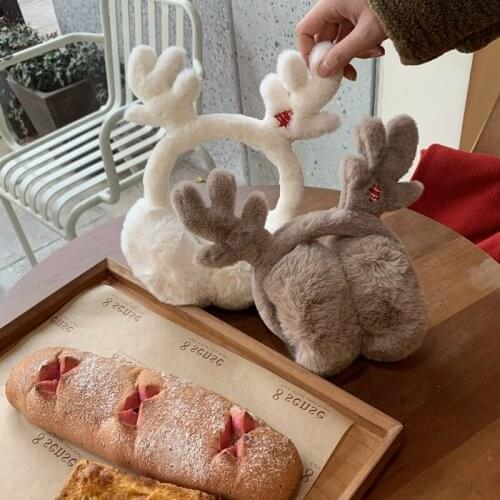 2020 Christmas gift earmuffs, girls warm Plush ear bag, winter Korean version of girls cute antifreeze windproof folding ear cap