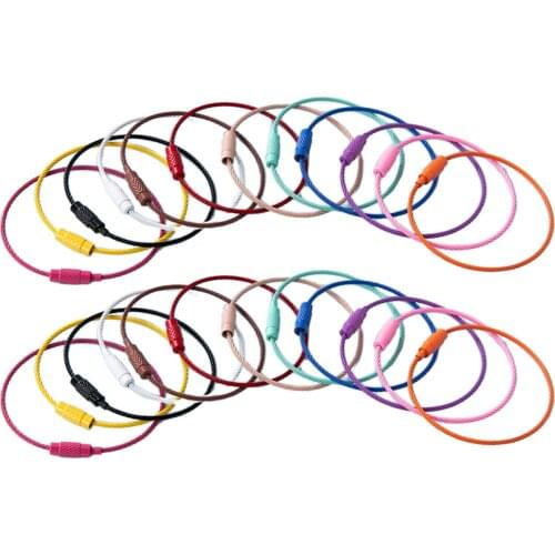 30Pcs Wire Keychain Cable 6" 15mm Stainless Steel Key Ring Loop for Key Fobs ID Tag Keepers Key Jewelry Making DIY Accessories