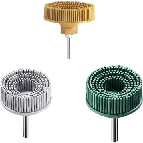 Bristle Disc Grit Abrasive Bristle Disc 50# 80# 120# With 1/4 Inch Shank Attachment Abrasive Coating Removal Disc For Metal