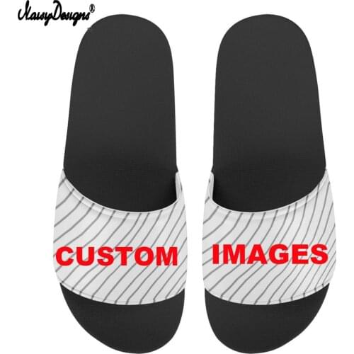 Noisydesigns Custom Your Own Logo Image Text Photo Women Slippers Casual Summer Home Flip Flops Personilazed Black Shoe Dropship