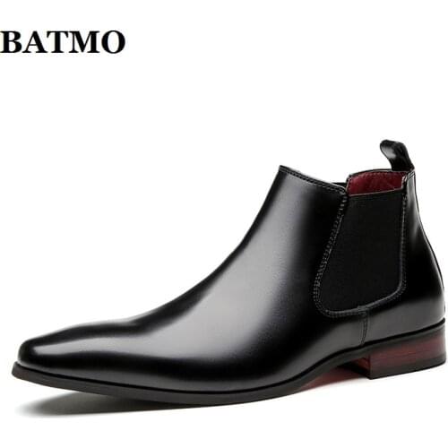 BATMO 2021 new arrival Genuine Leather Dress shoes men,male cow leather Boots 712