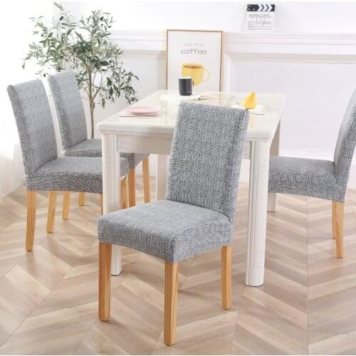Modern Simple Chair Cover Stretch Elastic Polyester Spandex Seat Cover For Wedding Dining Banquet Leaf Feather Chair Covers