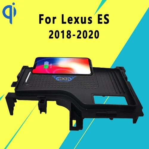 For Lexus ES 2018-2020 15W Qi Fast Charging Car Vehicle Wireless Charger Pad Android Iphone XiaoMi SamSung Holder Smart Plate