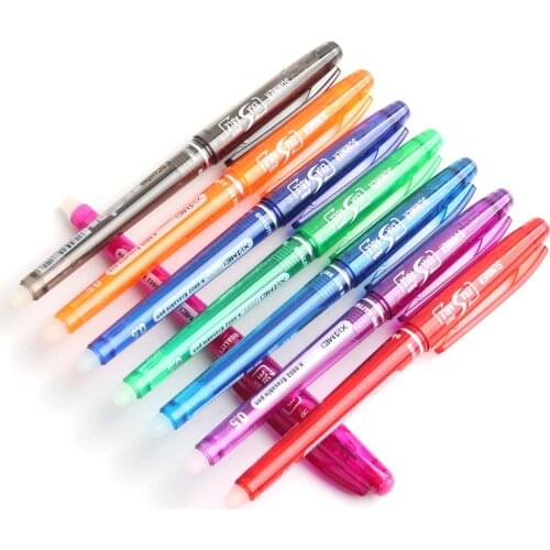 8PCS/Set Gel Pen 0.5mm Erasable Pen Refills Colorful 8 Color Creative Drawing Tools Student Writing Tools Office Stationery