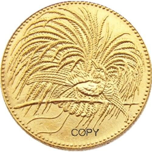 Germany New Guinea 10 mark 1895 A Bird of Paradise Gold Plated Copy Coin