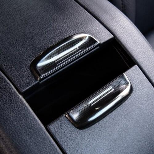 Interior Armrest Storage Box Cover Stainless Steel Decorative Trim 2pcs for Toyota Highlander Kluger 2014 2015 2016 2017 2018