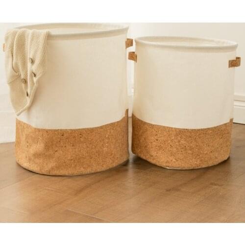 Stand Laundry Basket Waterproof Clothes Storage Hamper Cotton Linen Storage Bucket Dirty Laundry Toy Large Bag Organizer