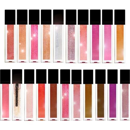 Square Tube Black Box Pearlescent Moisturizing Lip Gloss Bulk Wholesale Private Label Custom Makeup