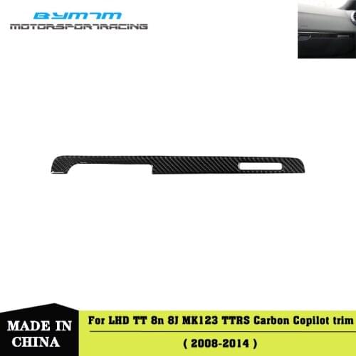LHD Real Carbon fiber Copilot trim Sticker Auto interior Car accessories For Audi TT 8N 8J MK123 TTRS