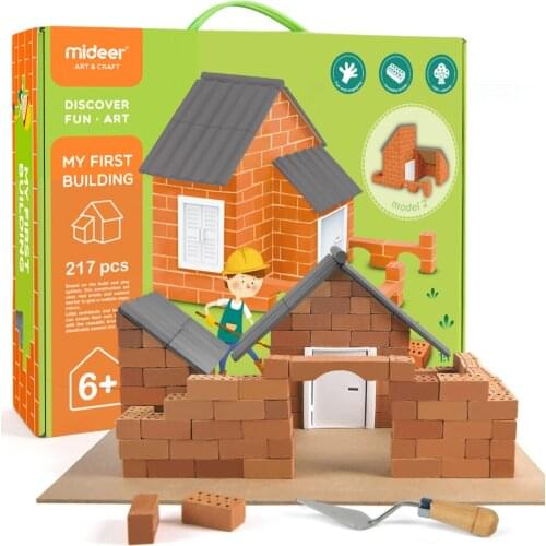 Simulation House Brick Building Model Diy Craft Kits Toys for Child Building Chalet Creative Assembled Kids Crafts and Arts