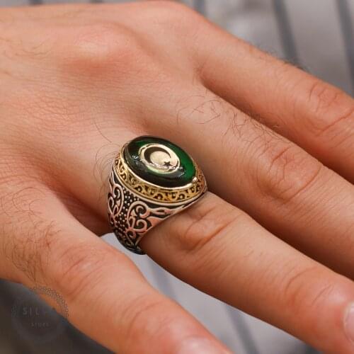 Agate Aqeeq 925 silver mens ring. Mens jewelry stamped with silver stamp 925 All sizes are available