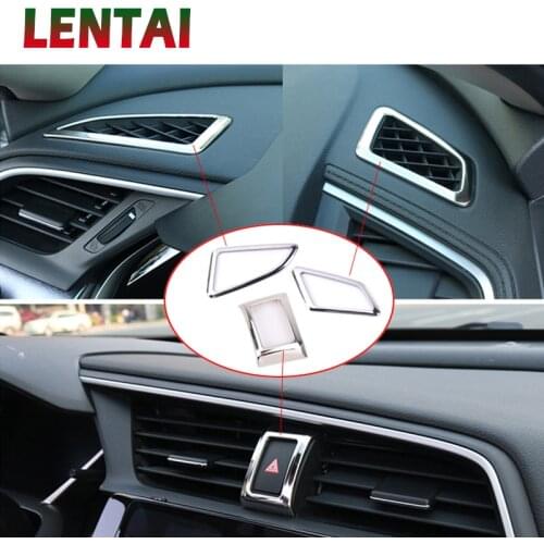 Car Styling Stickers For Honda Civic 2018 2019 2016 2017 10th Accessories Center Console Air Vent Outlet Warning Light Frame