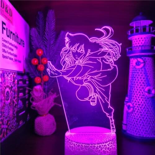 Naruto Hinata Visual lampara LED ANIME LAMP 7 Color Changing Night Lights Naruto Shippuden Table Lamp For Gift