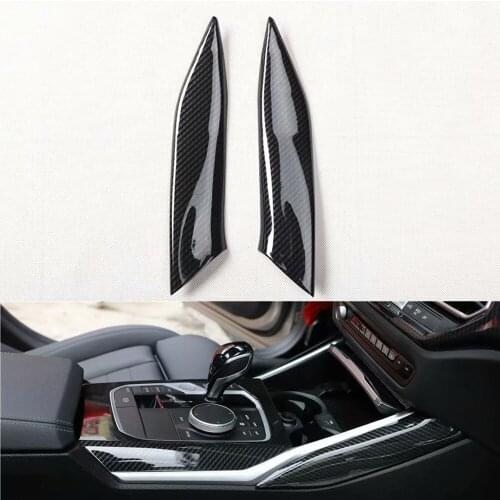 NEW ABS Car Gear Shift Panel Side Decoration Strips Trim For BMW 3 Series 2020 2021 Auto Styling Moldings 2pcs