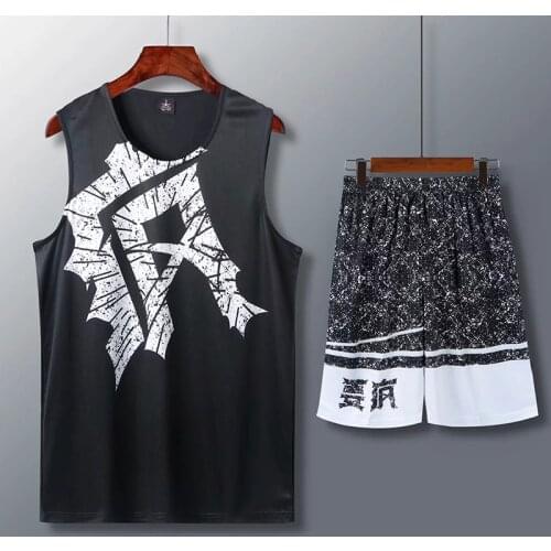 2020 New Adult Sports clothing basketball training jersey set Men blank college tracksuits breathable sport basketball uniforms