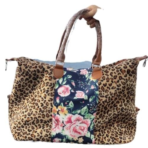 2021 New Arrival Monogrammed Canvas Double Handle Striped Leopard Flower Camouflage Print Weekend Handbag