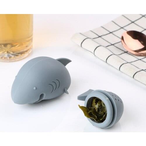 Empty Tea Bags Kitchen Tools Tea Strainer Filter Leaf Diffuser Tea Infuser Teaware American Shark Shape Silicone