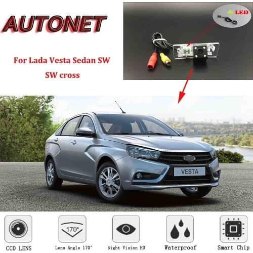AUTONET Backup Rear View camera For Lada Vesta Sedan SW SW cross Night Vision license plate camera Camera bracket