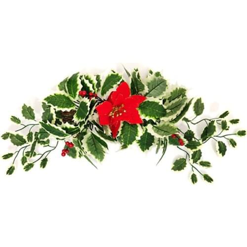 Christmas Door Lintel Decoration Simulation Plants 50cm 1pcs Mirrors Silk Cloth More Size Green Pine Tree Simulates Pine Needles