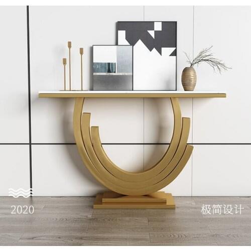 Northern Europe modern light luxury entrance porch table marble porch table semicircle table wall decoration cabinet aisle table