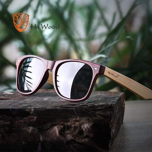 HU WOOD Sunglasses Men Wooden Sunglass For Unisex Fashion Women Sun Glasses Polarized Eyewear HD Lens Mirror Shades GR8004
