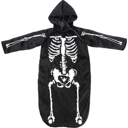 Reneecho Baby Infant Halloween Sleeping Bag Skeleton Sleeper Gown Outfits Halloween Costume For Baby 2021 New Arrival